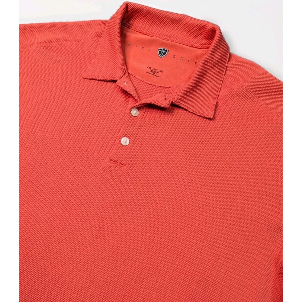 Nike Golf Performance Polo Shirt Mens Size XL Salmon Sphere Dry Diamond Knit